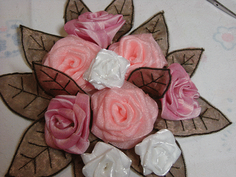 Красивые цветы из органзы Роза из ткани своими руками