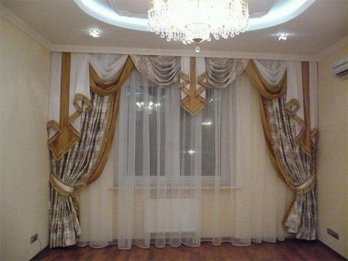 Оригинальные ночные шторы для зала: фото в интерьере