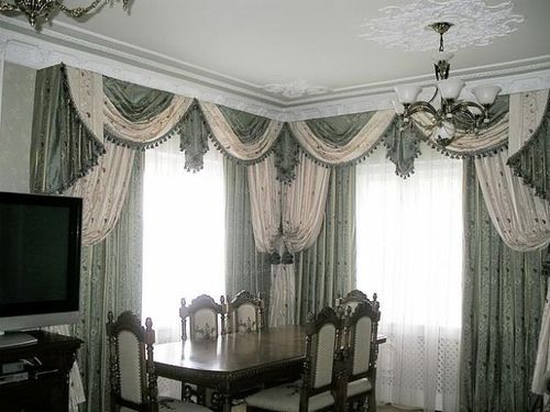 Угловые шторы в гостиную - 78 фото